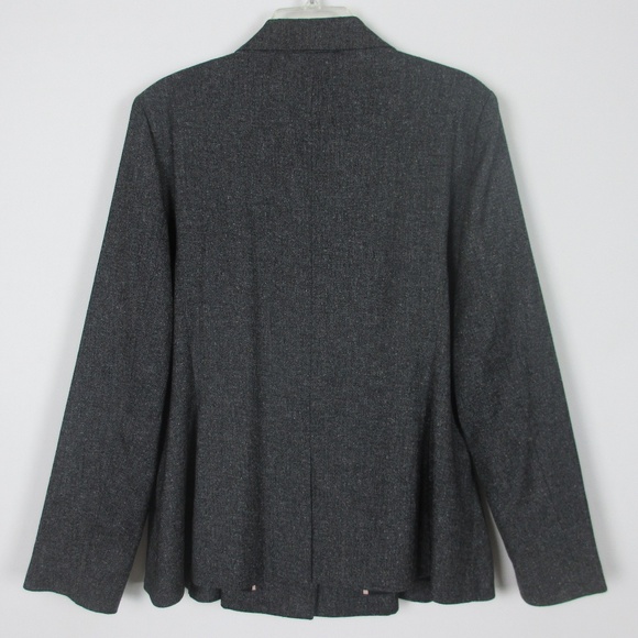 Vince Camuto Womens Tweed Peplum Blazer Sz 14 Gray - Picture 5 of 8